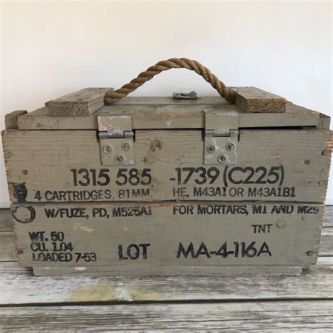 vintage military wood ammo box